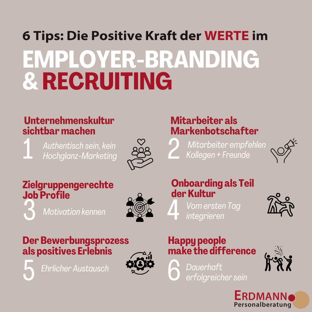 6 Tips wie Werte sich positiv auf Recruiting auswirken