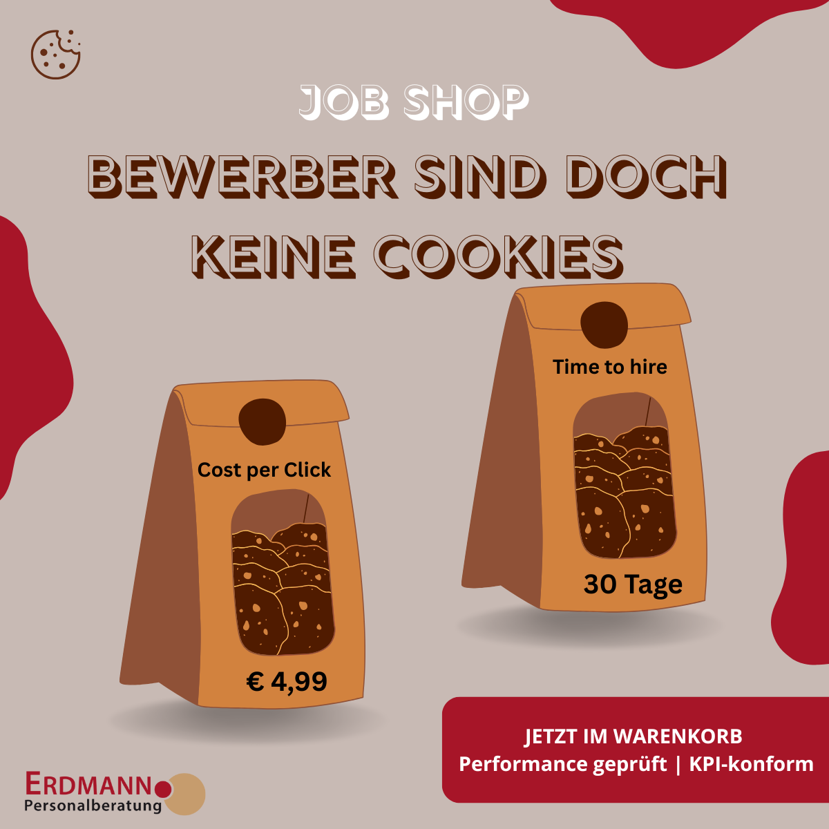 Grafik mit Online Shop für cookies