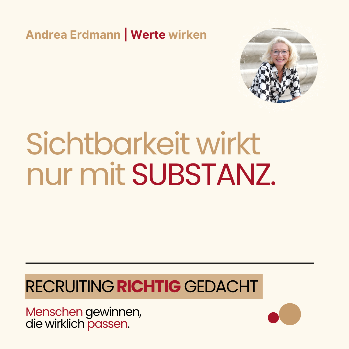 Grafik mit dem Satz Sichtbarkeit wirkt nur mit Substanz
